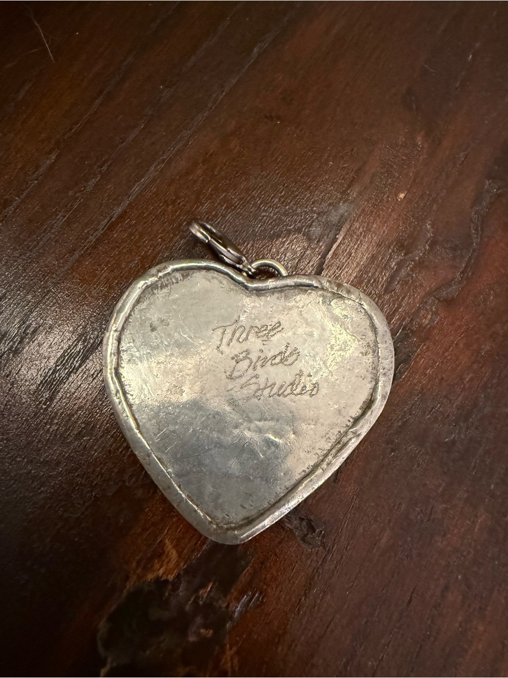 Artisan Hand Soldered Heart Pendant by Three Birds Studio - Vintage - Picture 2 of 5